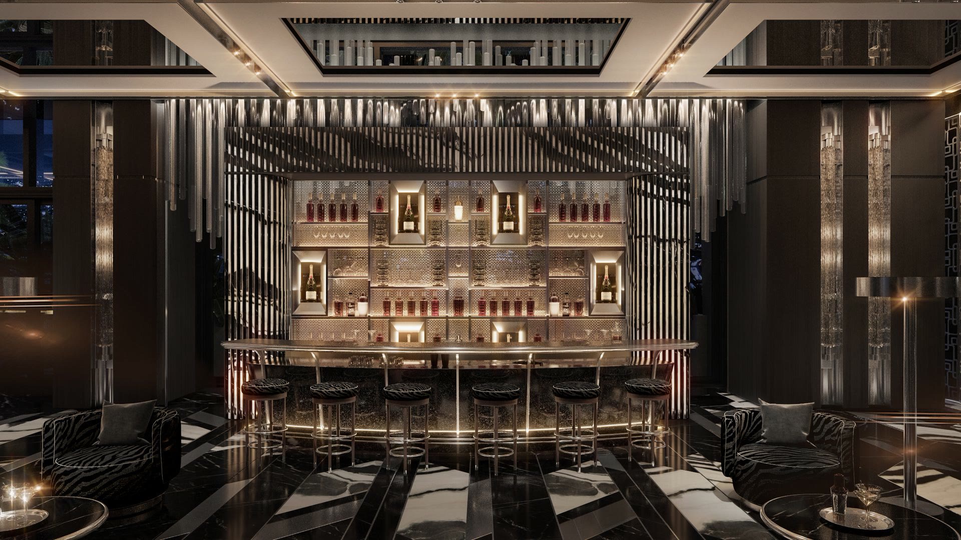Lounge bar at 888 Brickell
