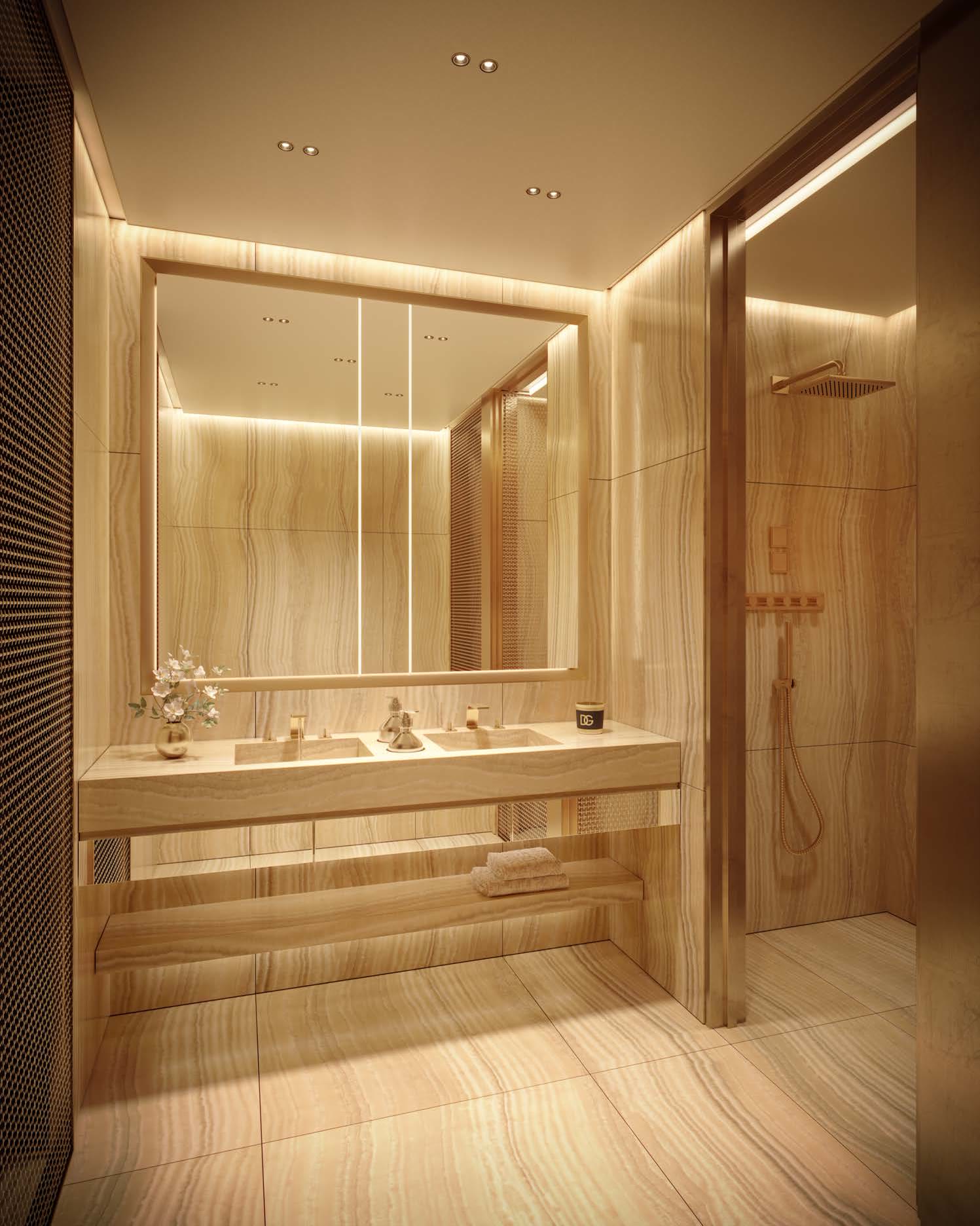 Secondary bathroom at 888 Brickell