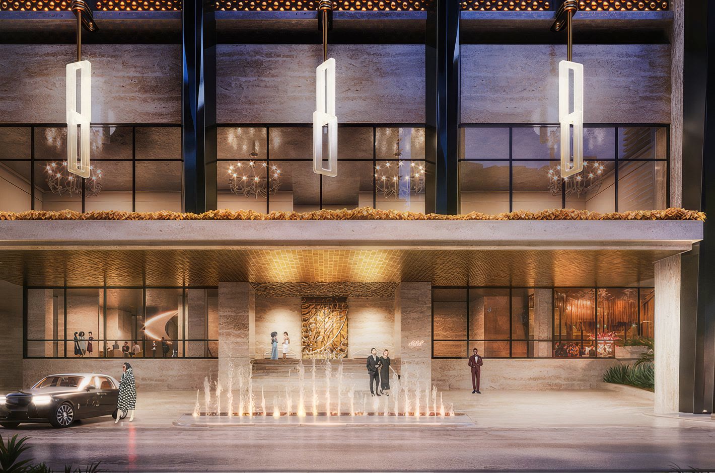 Entrance detail at 888 Brickell