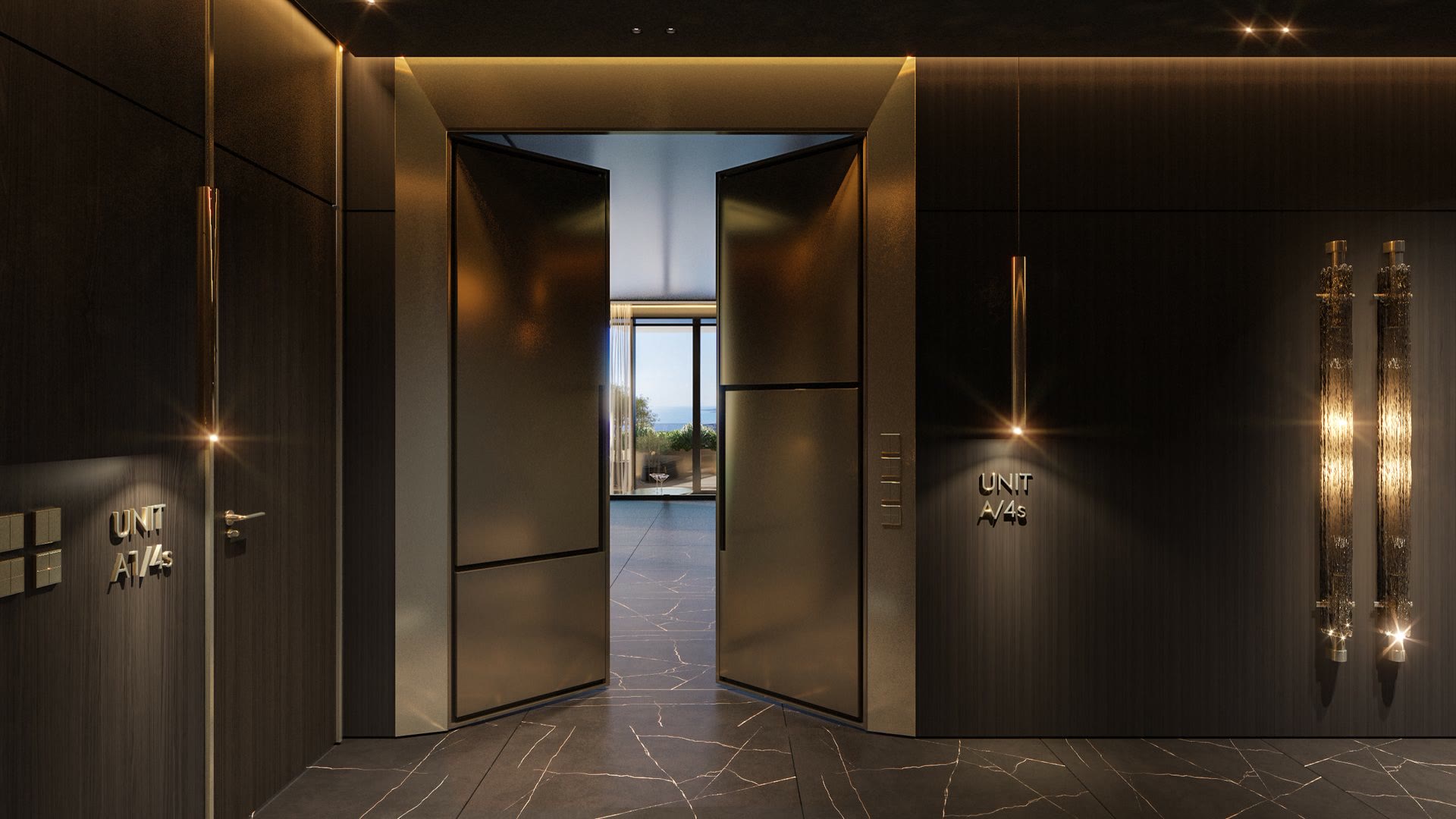 Private residence foyer at 888 Brickell