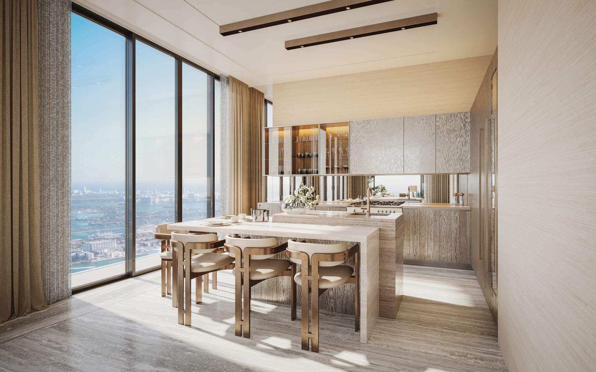 Custom kitchen at 888 Brickell