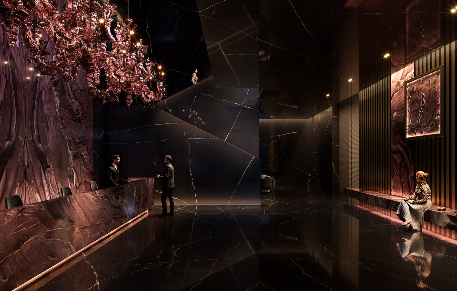 Double-height grand lobby