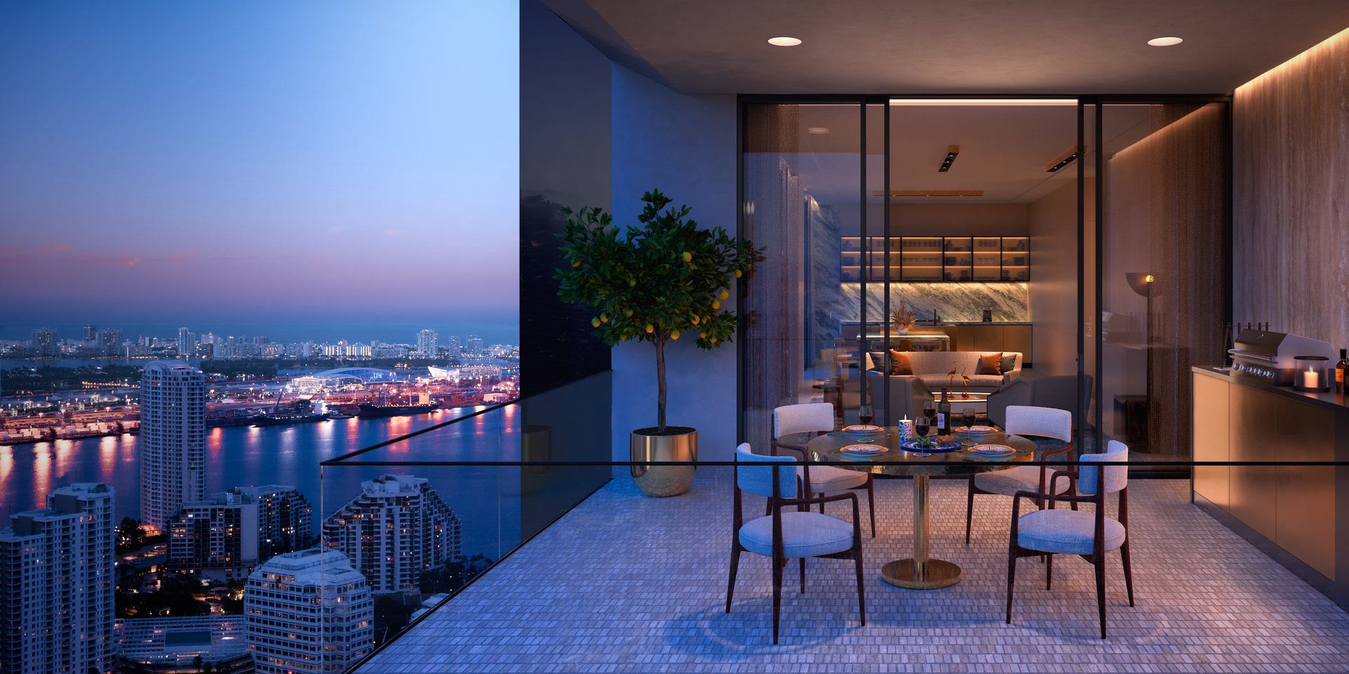View from a furnished 888 Brickell residence