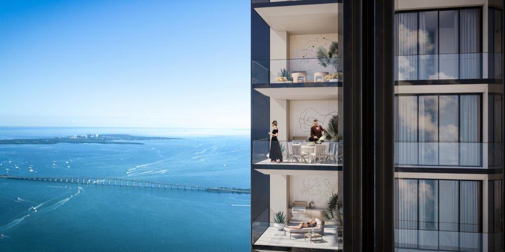 Private terrace at 888 Brickell