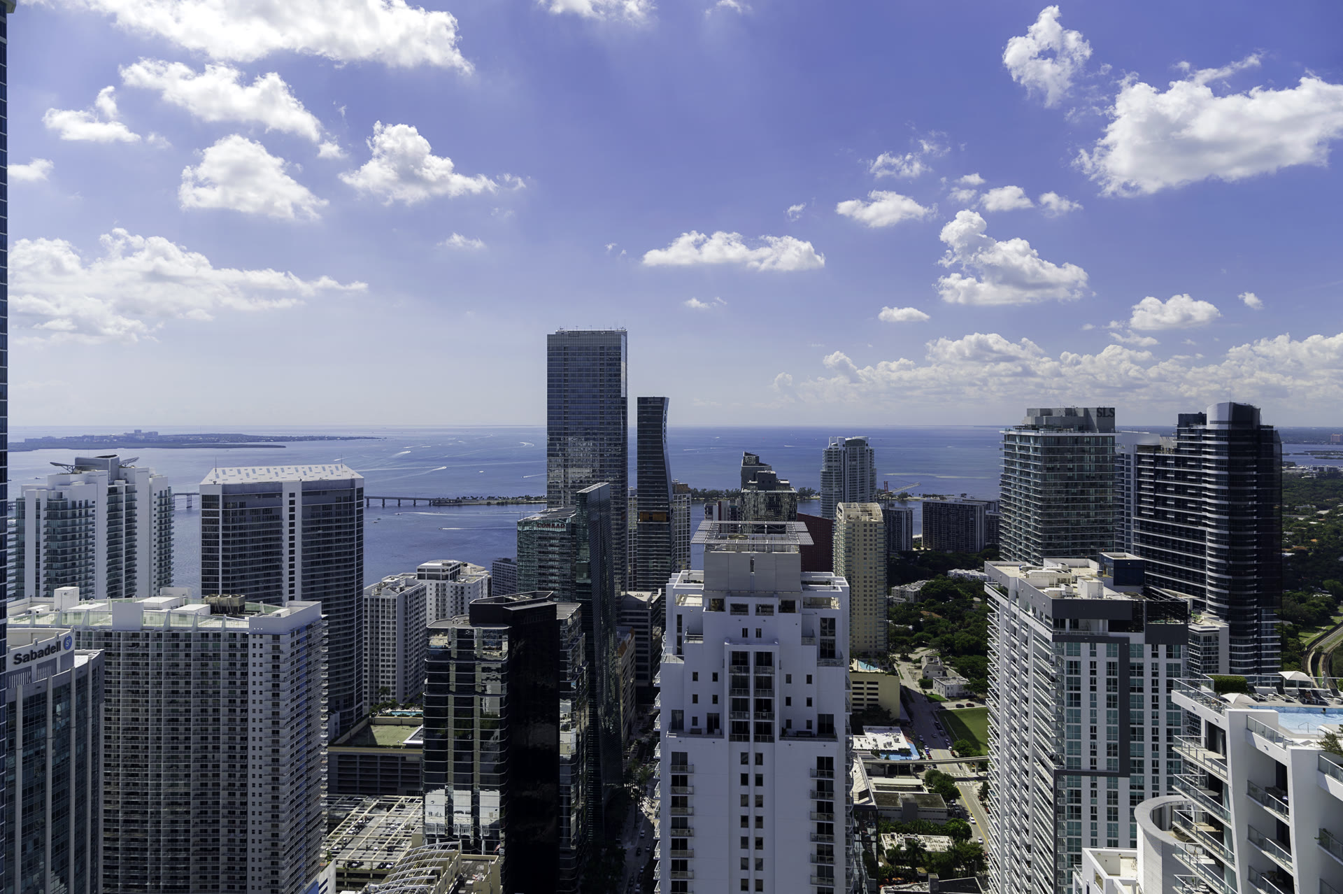 South view from floor 48 at 888 Brickell