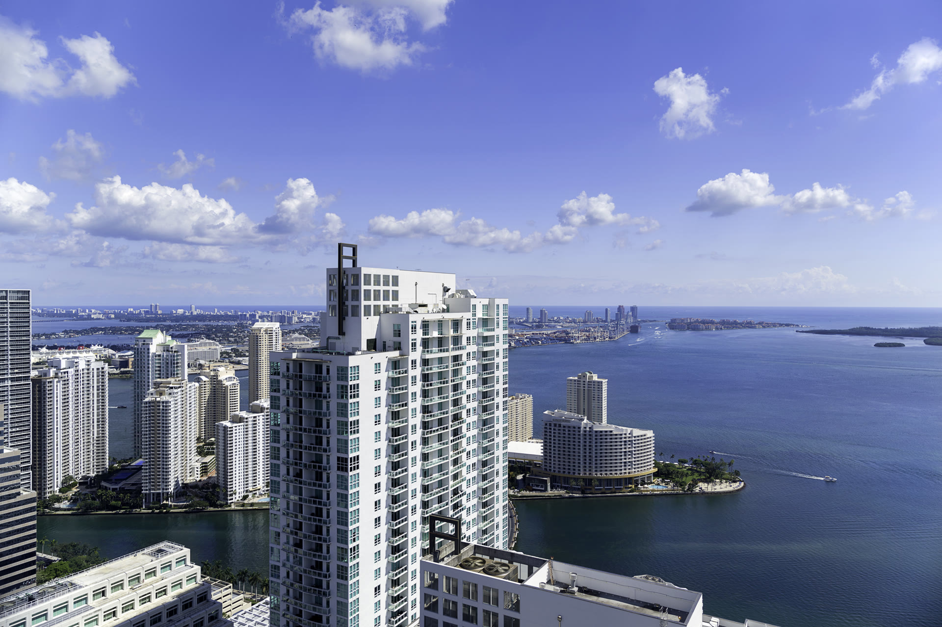 East view from floor 50 at 888 Brickell