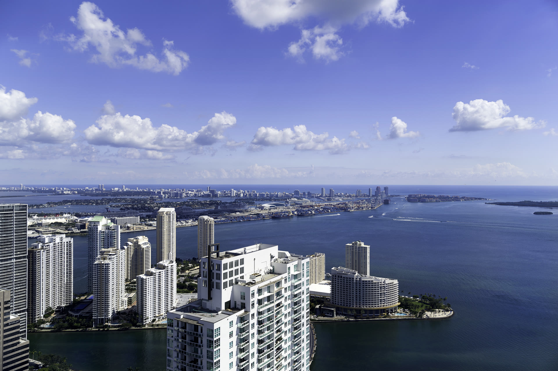 East view from floor 62 at 888 Brickell