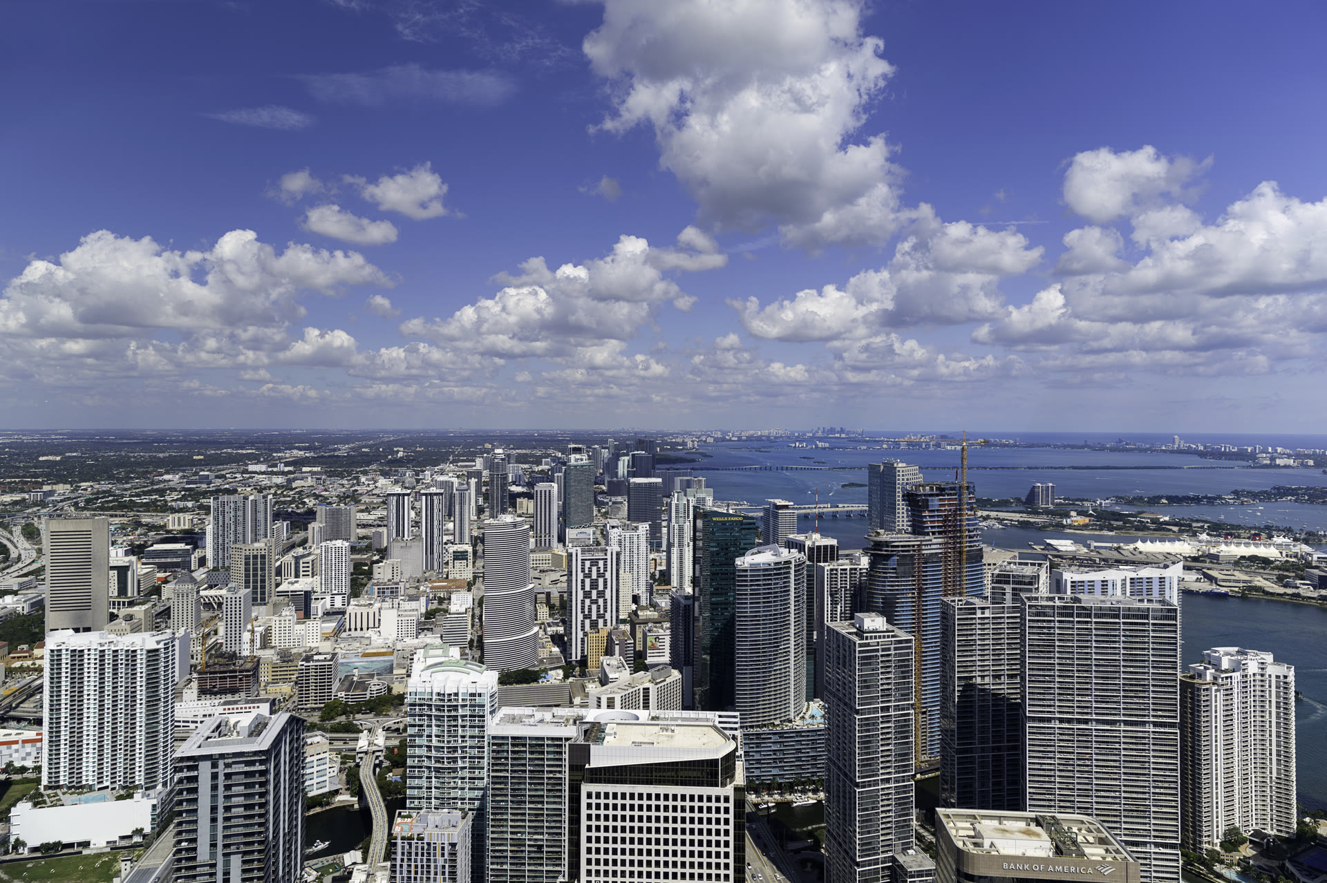 North view from floor 72 at 888 Brickell