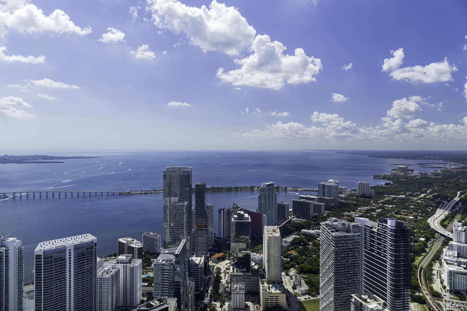 South view from floor 73 at 888 Brickell