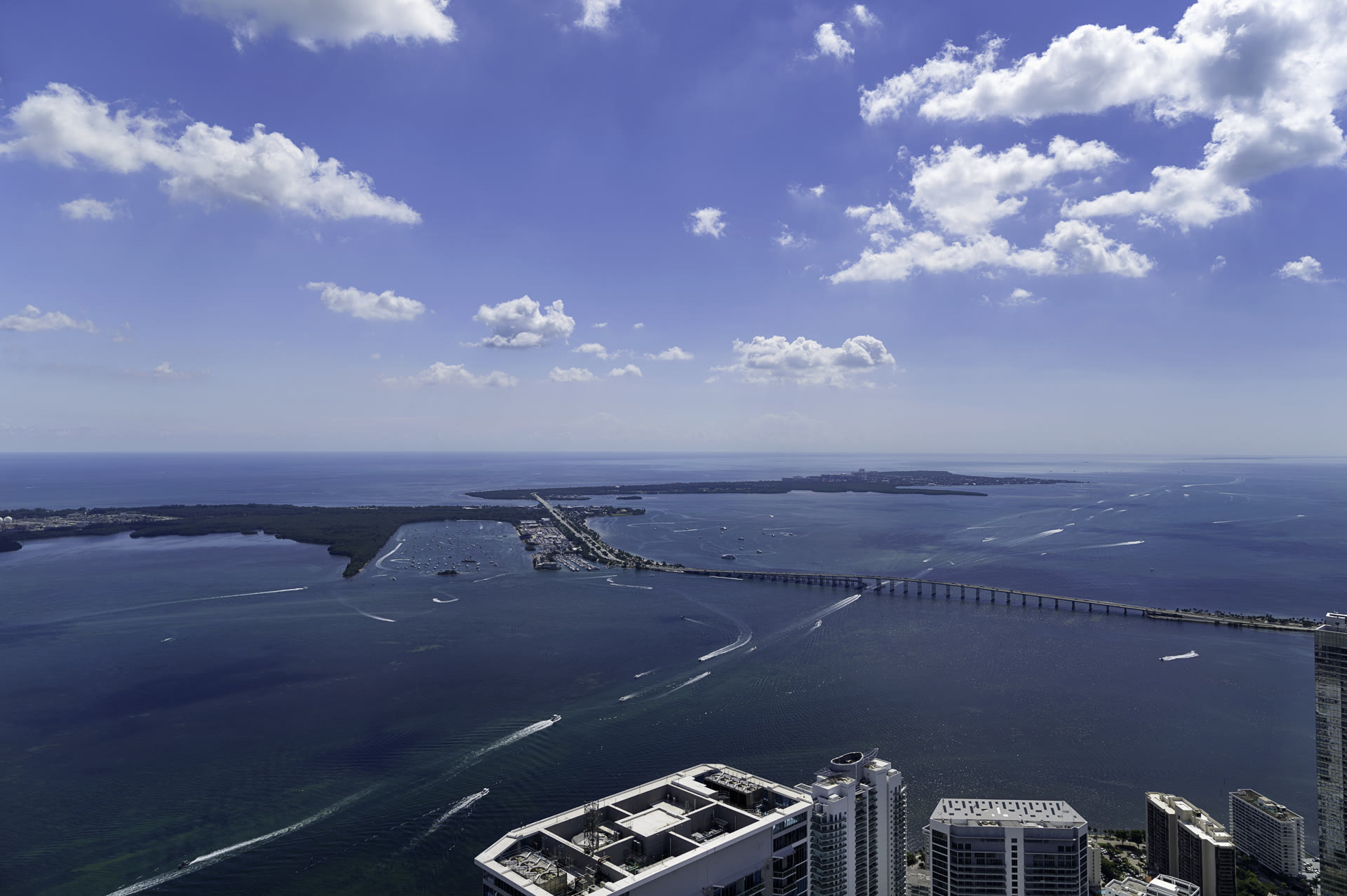 East view from the penthouse at 888 Brickell