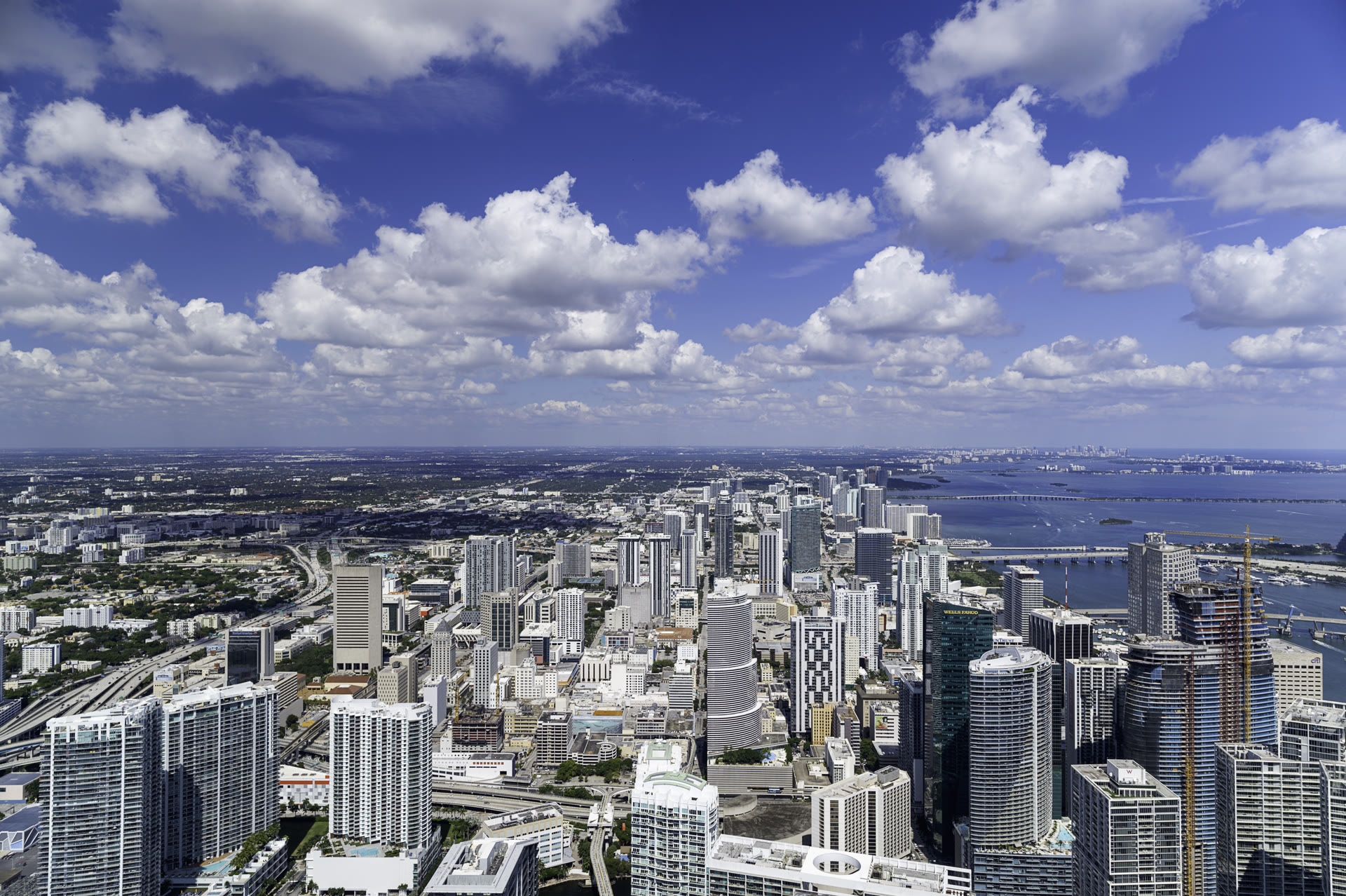 West view from the penthouse at 888 Brickell